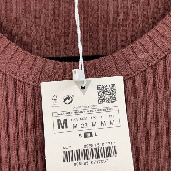 NWT Zara Brown Sleeveless Cut Out Midi Dress Size Medium - Picture 8 of 10